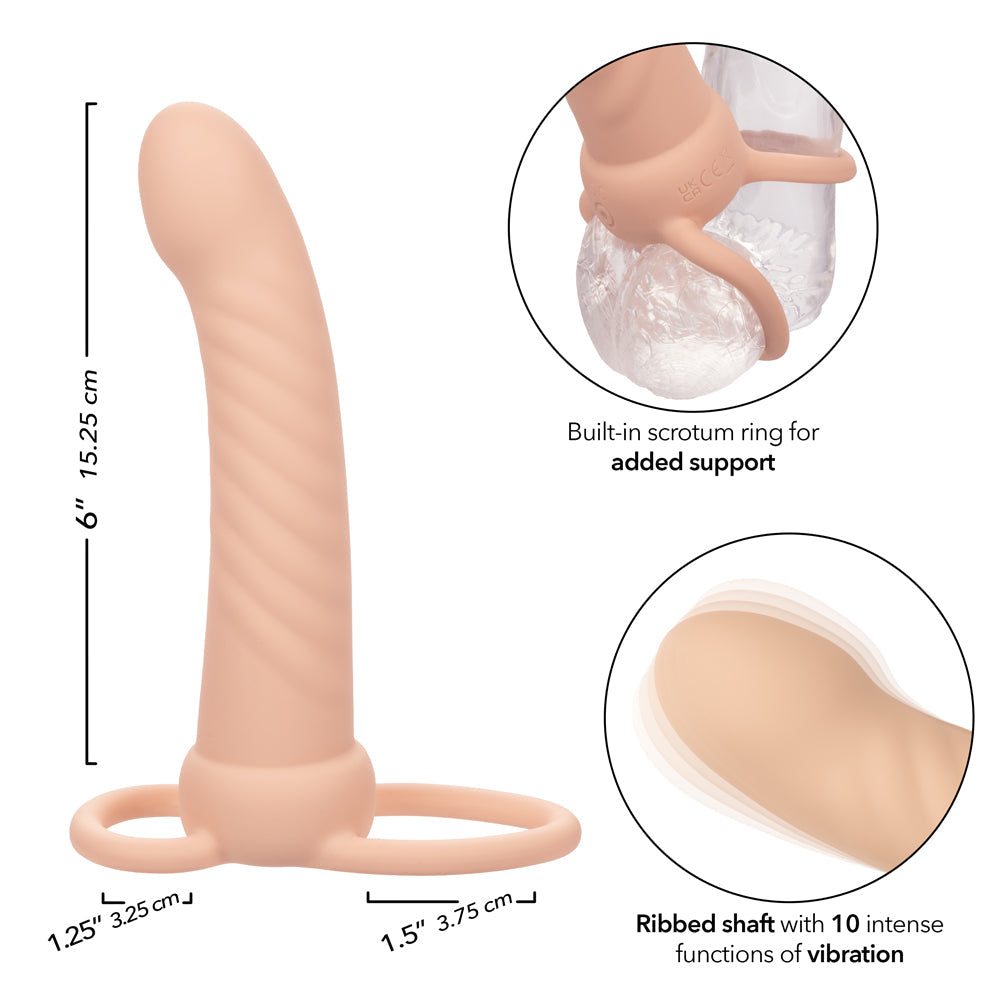 Performance Maxx Ribbed Dual Penetrator Liquid Silicone Waterproof Vibrating Probe > Dildos > Neutral Dildos - Tophatter Daily Deals