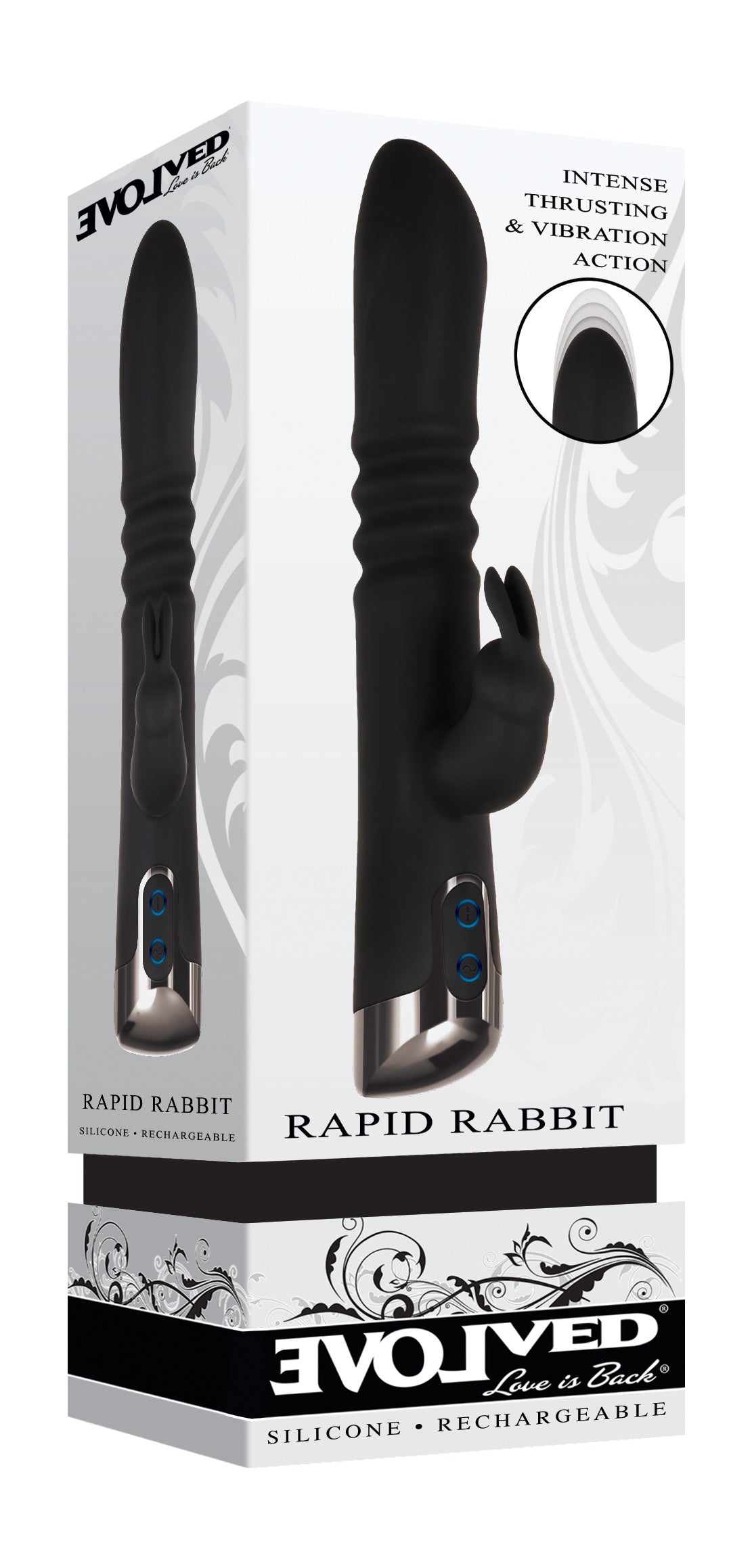 Evolved Rapid Rabbit 25.4 cm Thrusting Vibrator > Vibrators > Ladies > Rabbit Multi - Tophatter Daily Deals