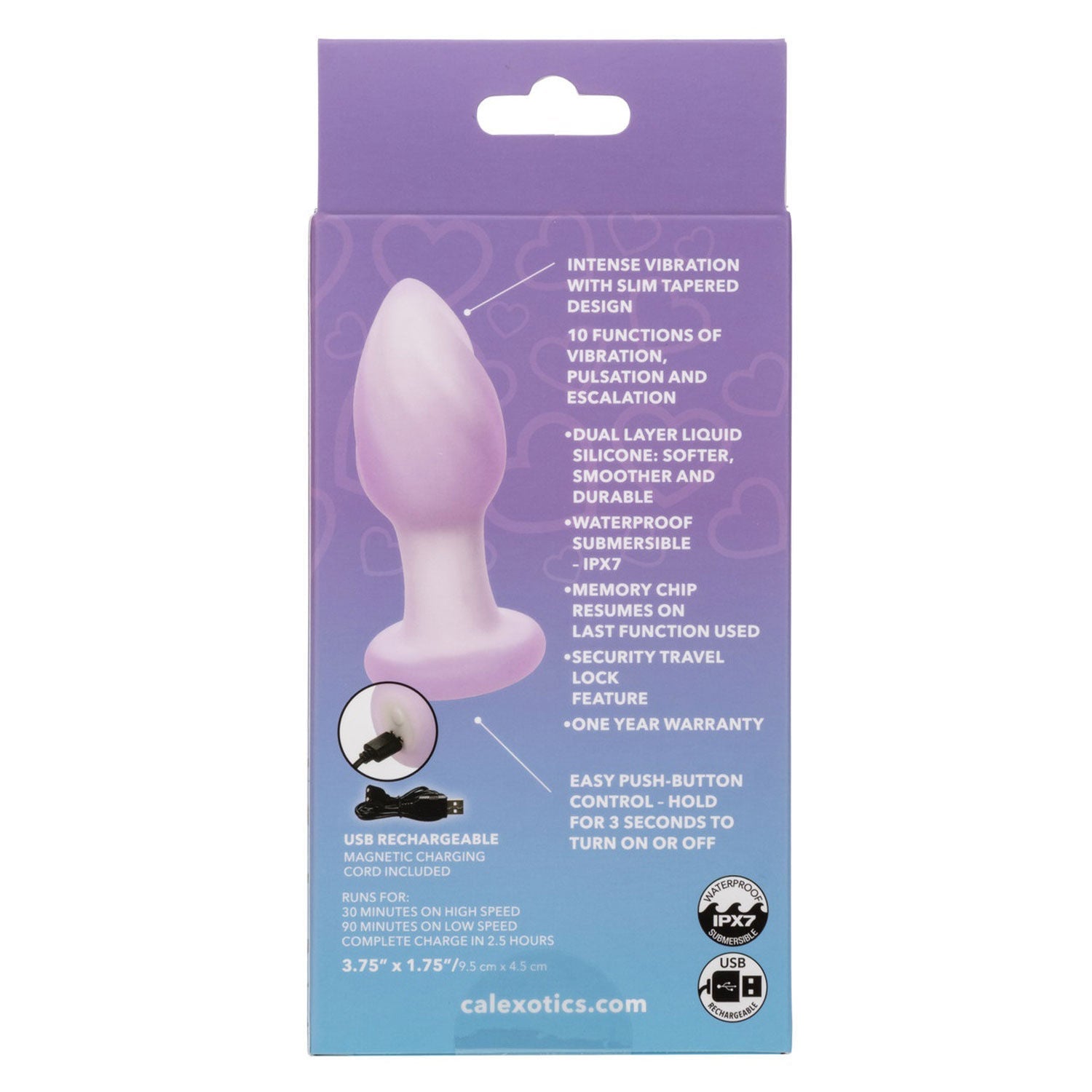 Lavender Haze Ridge Probe – Slim 3.75 Inch Ridged Vibrating Butt Plug > Anal Range > Vibrating Butt Plugs - Tophatter Daily Deals