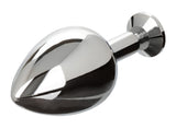 Star Fucker XL Teardrop Plug Black Silicone and Silver Metal Dual Enhancer with Sparkling Gem Accent > Anal Range > Prostate Plugs - Tophatter Daily Deals