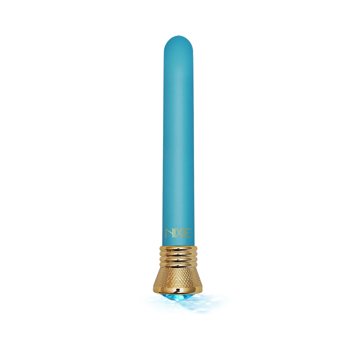 Nixie Jewel Satin Classic Vibe Aquamarine 7 Inch Waterproof G-Spot Vibrator > Vibrators > Standard Vibrators - Tophatter Daily Deals