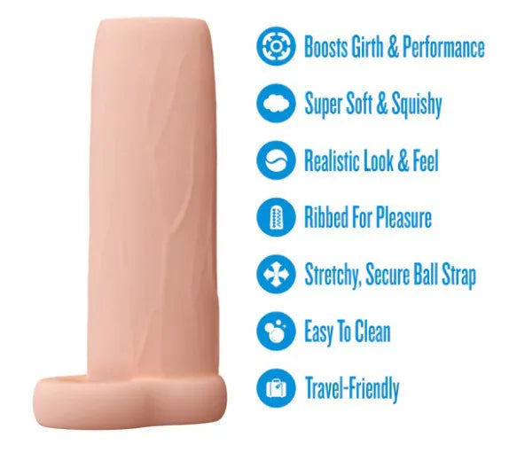 Performance Enhancement Sleeve 4.25 Inch – Soft Flexible Penis Extender Sleeve > Sex Toys For Men > Penis Sleeves - Tophatter Daily Deals