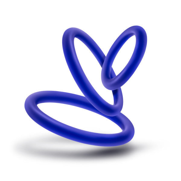 Performance Silicone Cock Ring 3 Pc Set Indigo for Stamina > Cock Ring > Sets - Tophatter Daily Deals
