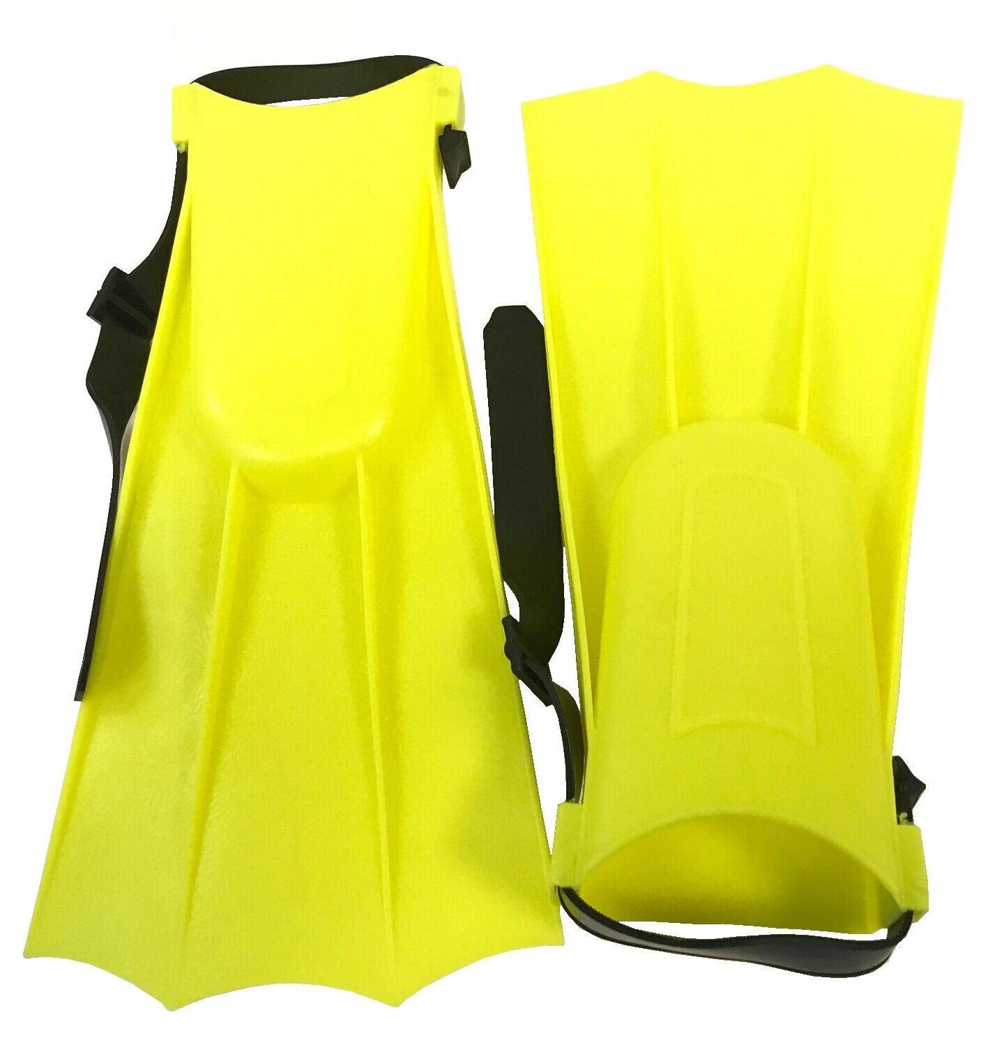 Short Fins for Swimming - Adjustable Buckles Open Heel Swim Flippers, Swimming Shoes Fins Freestyle Silicone Short Fins Swimming Training Yellow Swimming - Tophatter Daily Deals