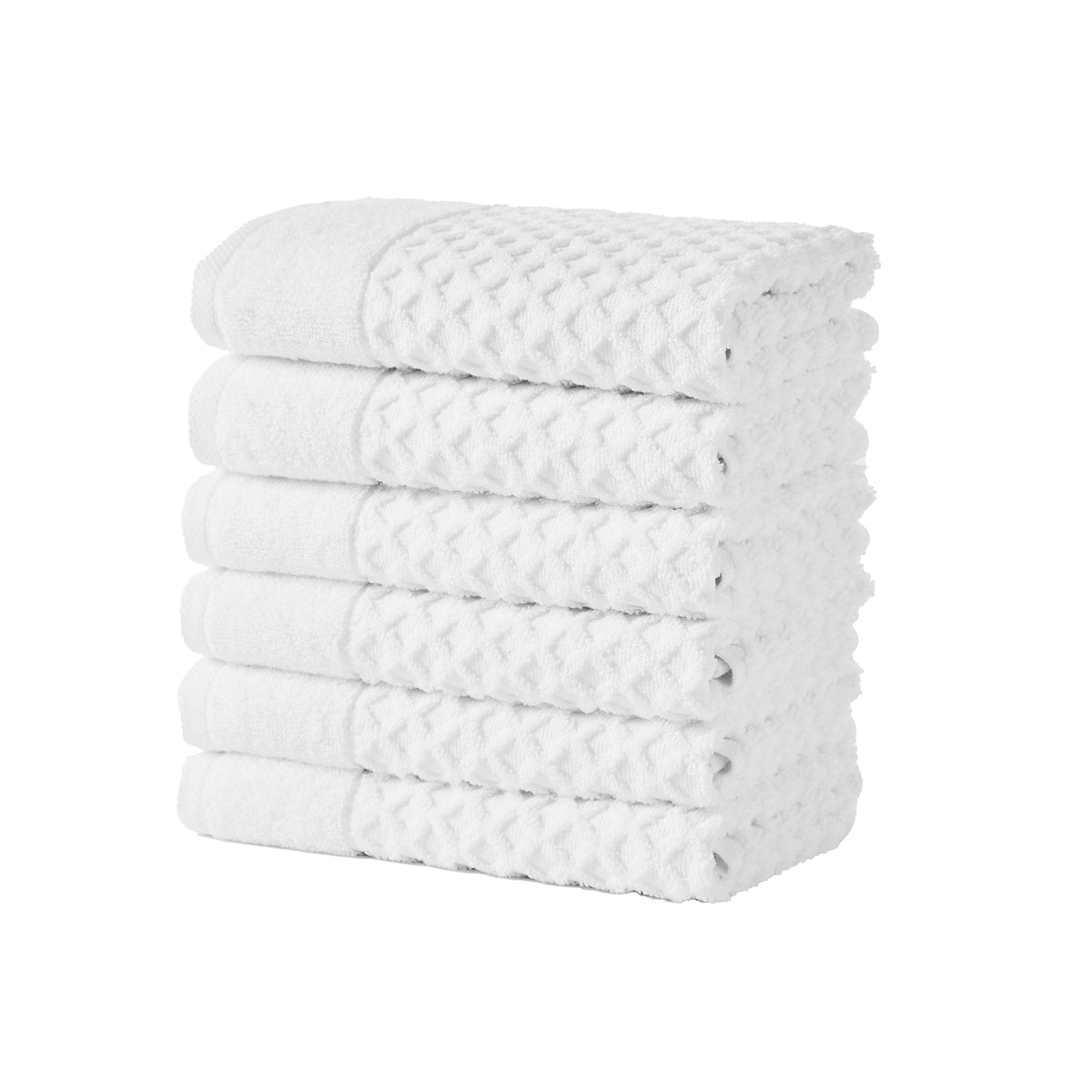 Cotton Diamond Waffle Weave Bath Towel Set - Grayson Collection Hand Towel (Pack of 6) Optic White Bath - Tophatter Daily Deals