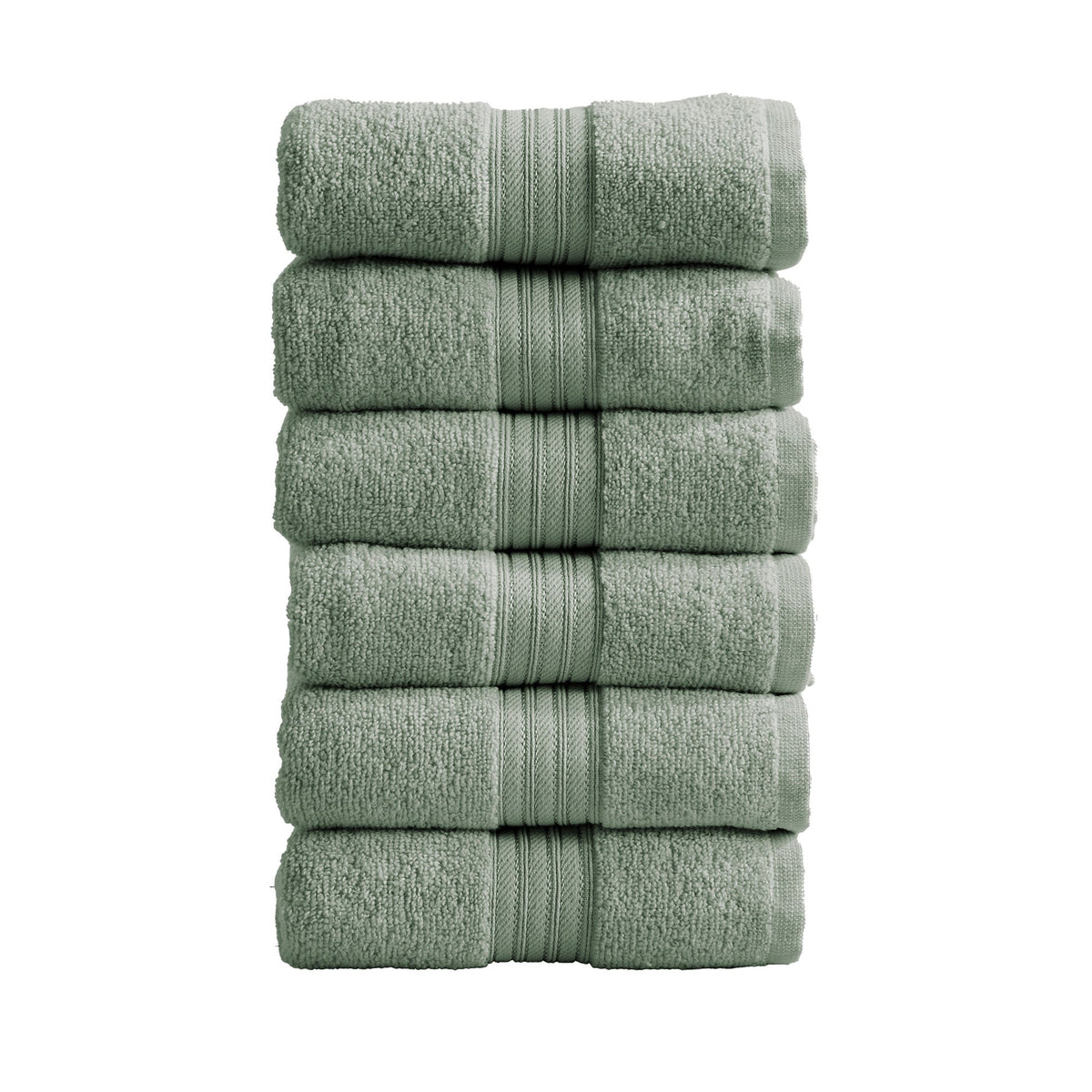 Cotton Terry Bath Towel Set - Cooper Collection Hand Towel (Pack of 6) Eucalyptus Bath - Tophatter Daily Deals