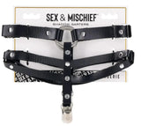 Shadow Garters – Faux Leather Garter Straps with Silver Hardware > Clothes > Hosiery > Garterbelt Sets - Tophatter Daily Deals