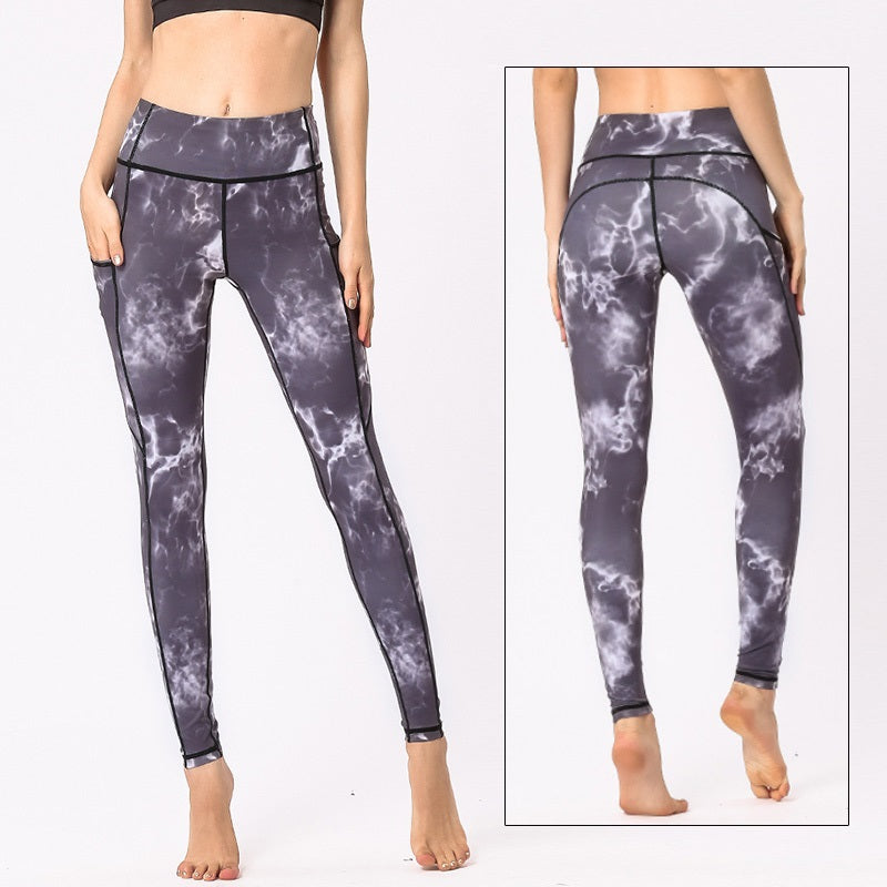 Yoga Pants Sports Camouflage Leggings Black Rendering Leggings - Tophatter Daily Deals