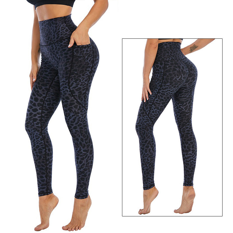 Yoga Pants Sports Camouflage Leggings Blue Black Leopard Leggings - Tophatter Daily Deals