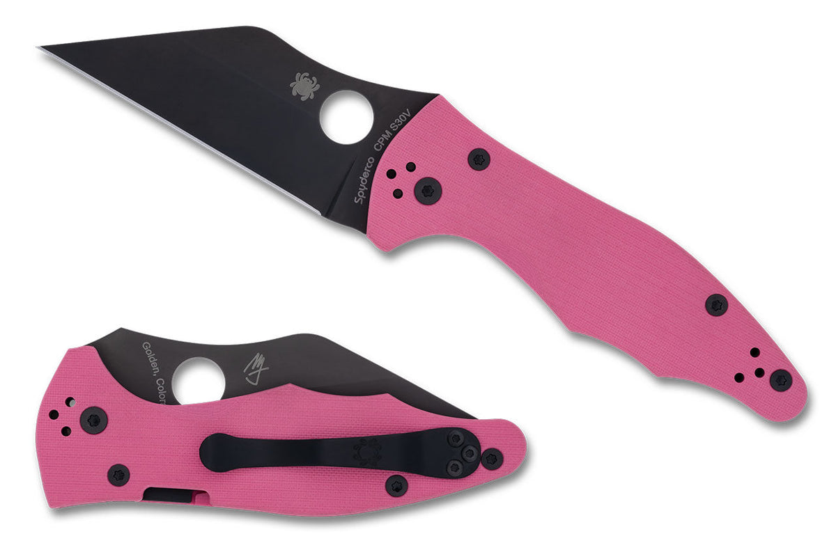 Spyderco Yojimbo 2 Sprint Run - Pink G10 - S30V Black Blade - C85GPNBKP2 Folding Knives - Tophatter Daily Deals