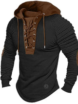 Insulating Men's Pullover - Lace Up Hood, Wool Cashmere Black - Tophatter Daily Deals