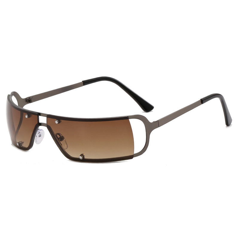 Young Girl Sunglasses Men Cyberpunk Shadow Eyeglasses Gradient Tea Sunglasses - Tophatter Daily Deals