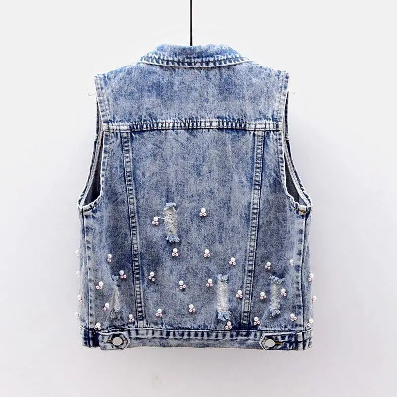 Young Vest Slim Short Jeans Vest Coat Blouses - Tophatter Daily Deals