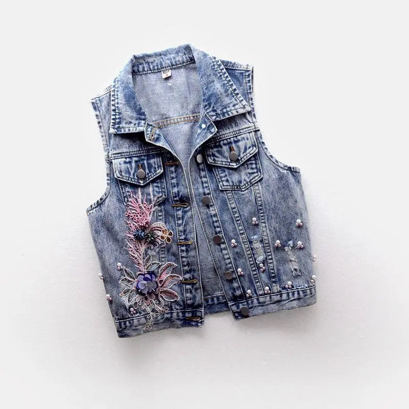 Young Vest Slim Short Jeans Vest Coat Blouses - Tophatter Daily Deals