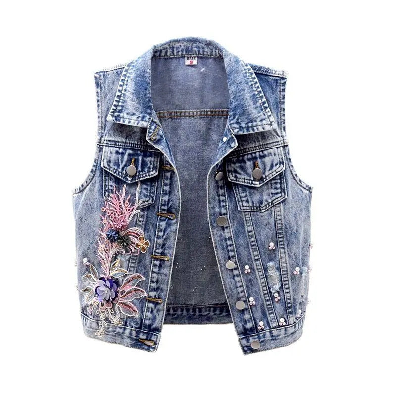 Young Vest Slim Short Jeans Vest Coat Blouses - Tophatter Daily Deals