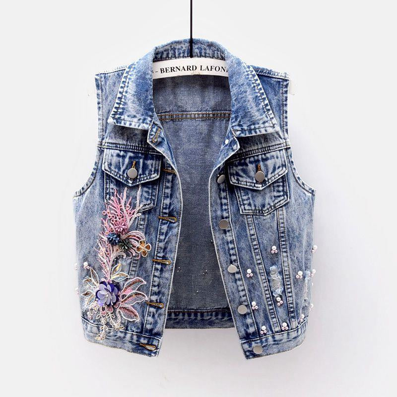 Young Vest Slim Short Jeans Vest Coat Blouses - Tophatter Daily Deals