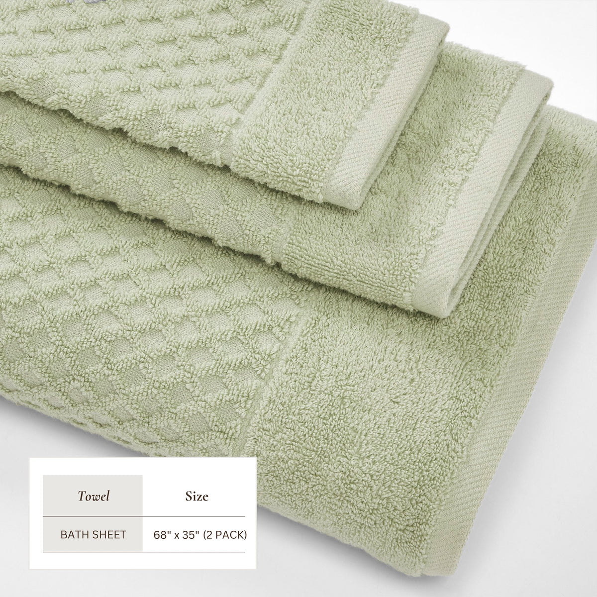 Cotton Diamond Waffle Weave Bath Towel Set - Grayson Collection Bath - Tophatter Daily Deals