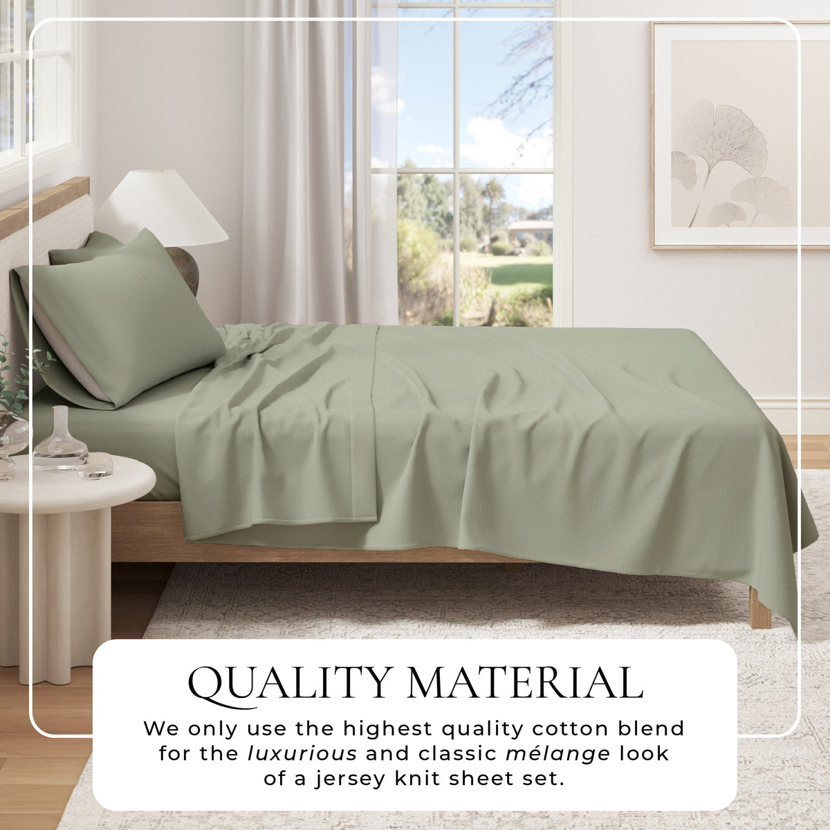 100% Organic Cotton Jersey Knit Sheets Bedding - Tophatter Daily Deals