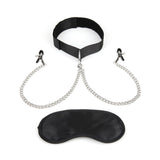 Lux Fetish Adjustable Collar and Nipple Clips – Fetish Accessory Set > Bondage Gear > Collars & Leashes - Tophatter Daily Deals