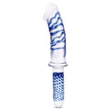 Glas 11 Inch Realistic Double Ended Blue and White Glass Dildo With Handle > Glass > Dildos - Tophatter Daily Deals