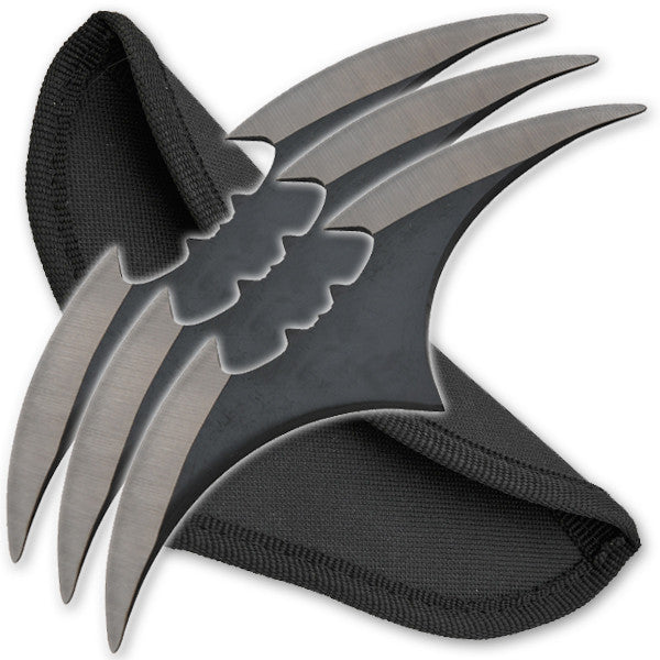 5.5" Three Piece Two-Toned Bat Throwing Blades - Tophatter's Inc. Daily Deals Online Knife - Tophatter Daily Deals