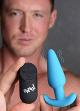 Remote Control Silicone Butt Plug 21X Vibrating Blue > Anal Range > Vibrating Butt Plugs - Tophatter Daily Deals