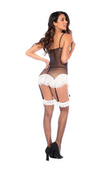 Maid Fishnet Bodysuit (Black/White) – Lingerie > Clothes > Costumes > Womens - Tophatter Daily Deals