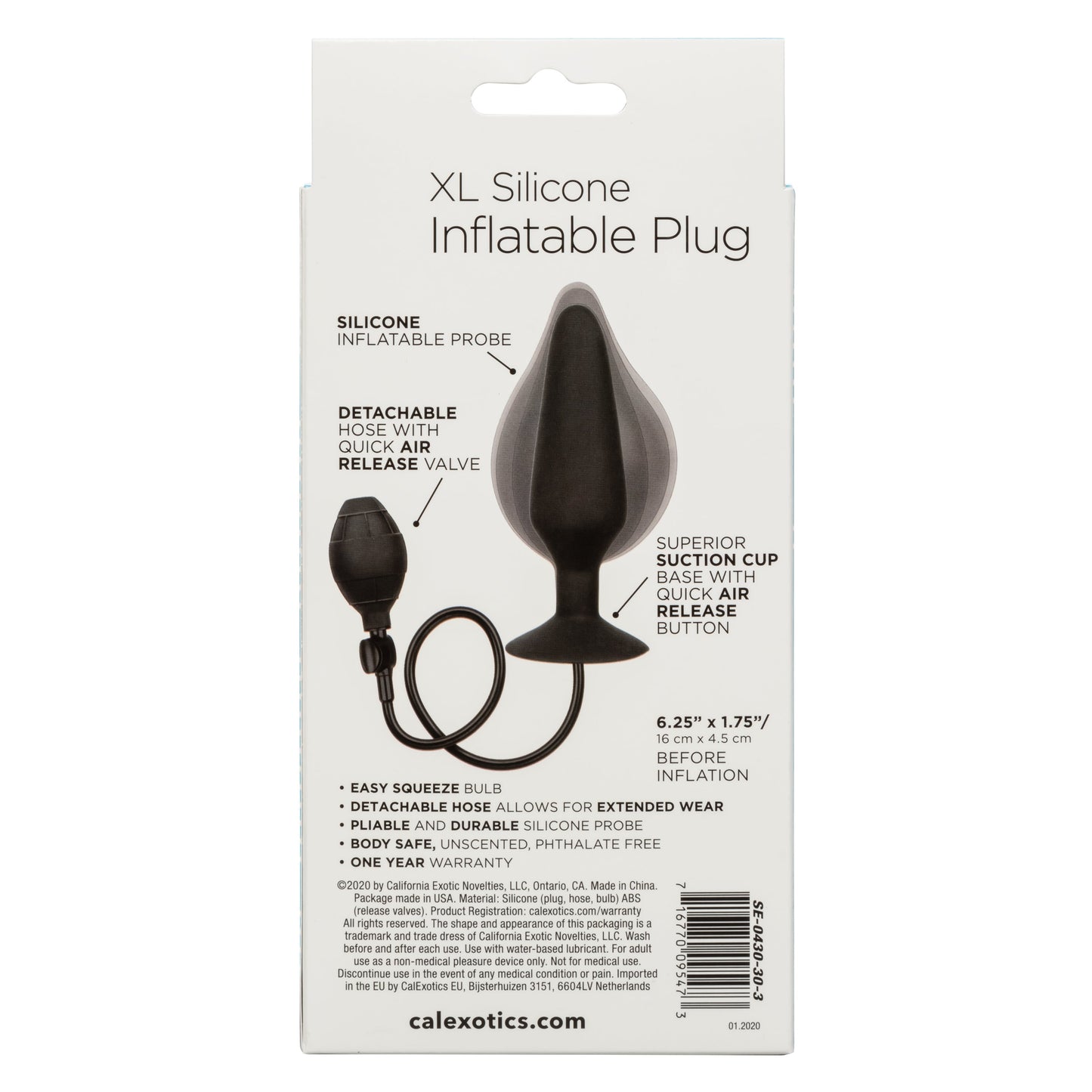 CalExotics XL Silicone Inflatable Plug – Inflatable Anal Plug with Detachable Hose and Squeeze Bulb > Anal Range > Tunnel and Stretchers - Tophatter Daily Deals