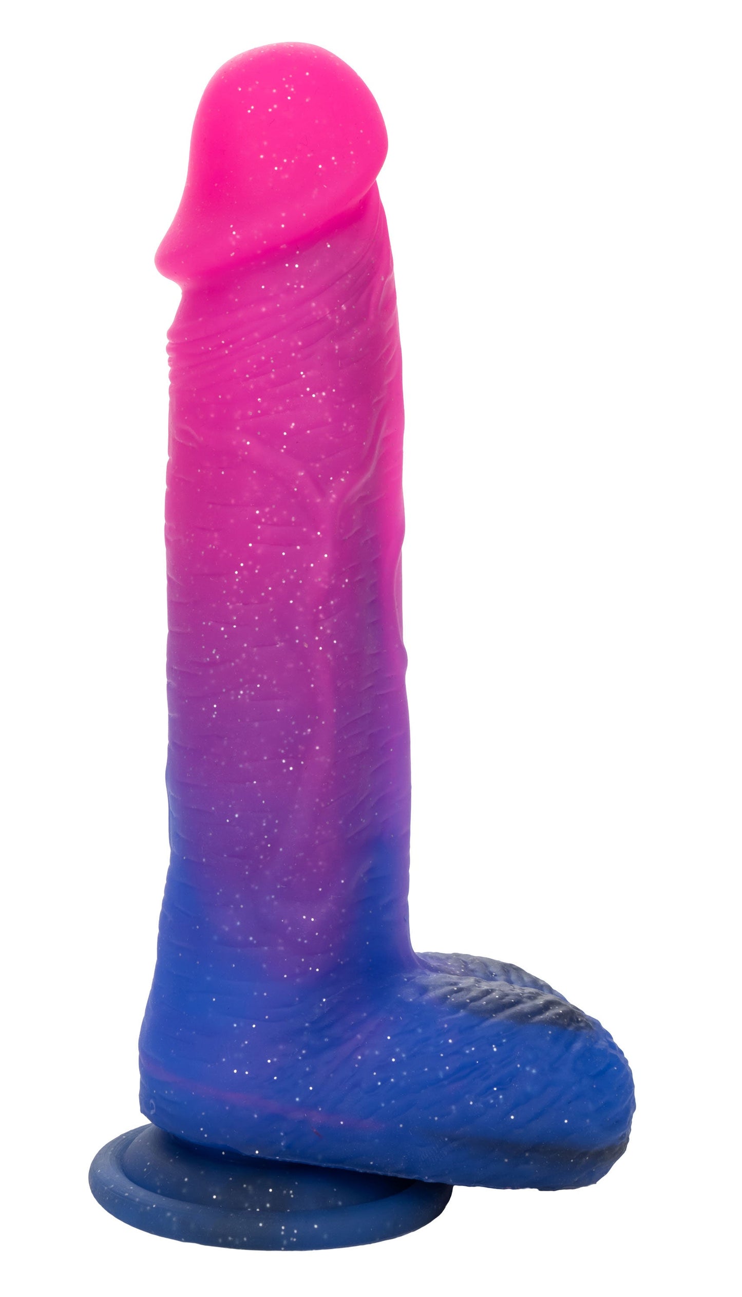 Naughty Bits Ombré Hombre XL Vibrating Dildo in Pink and Blue with Glitter Finish > Vibrators > Realistic Vibrators - Tophatter Daily Deals