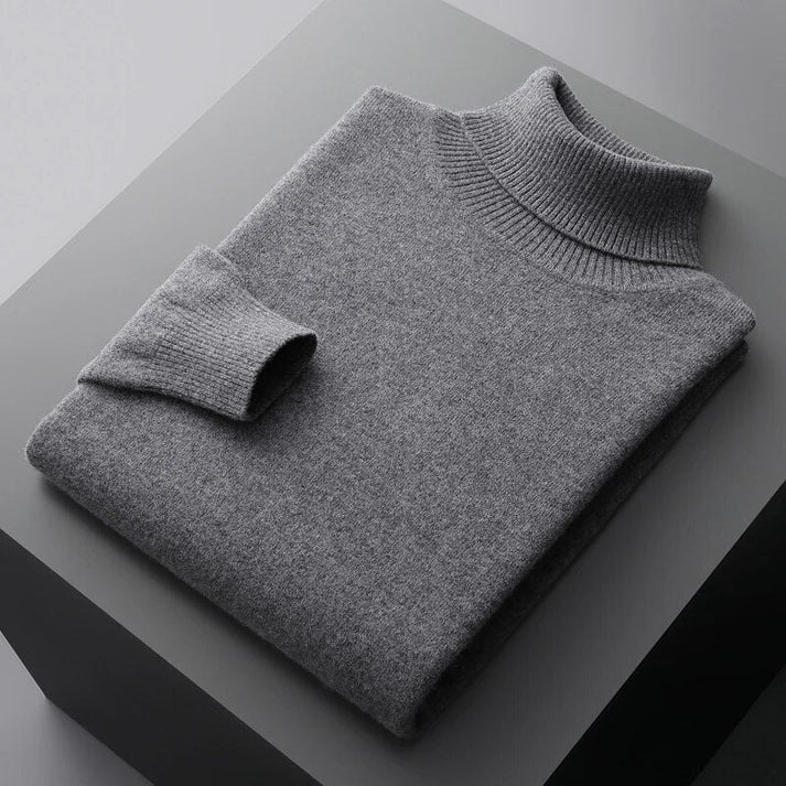 Soft Classic Men's Turtleneck Sweater - Cashmere, Warm Wear dark gray - Tophatter Daily Deals