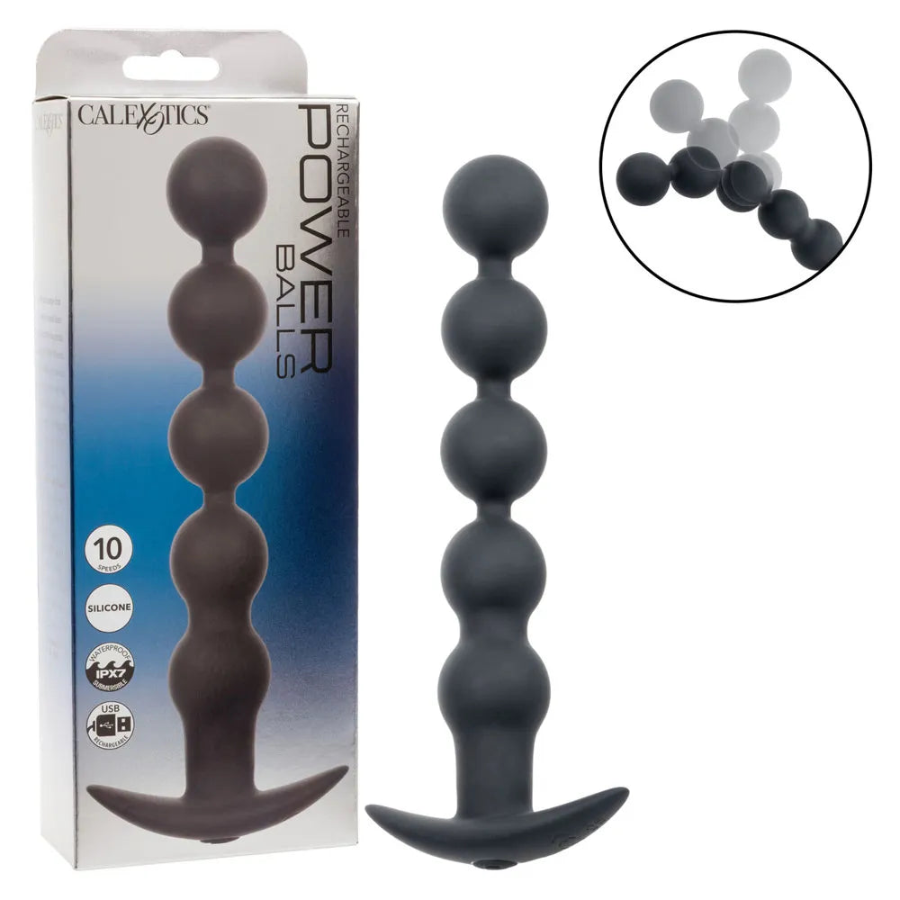 Rechargeable Power Balls (Black) – 5-Bead Pleasure Balls > Anal Range > Anal Beads - Tophatter Daily Deals