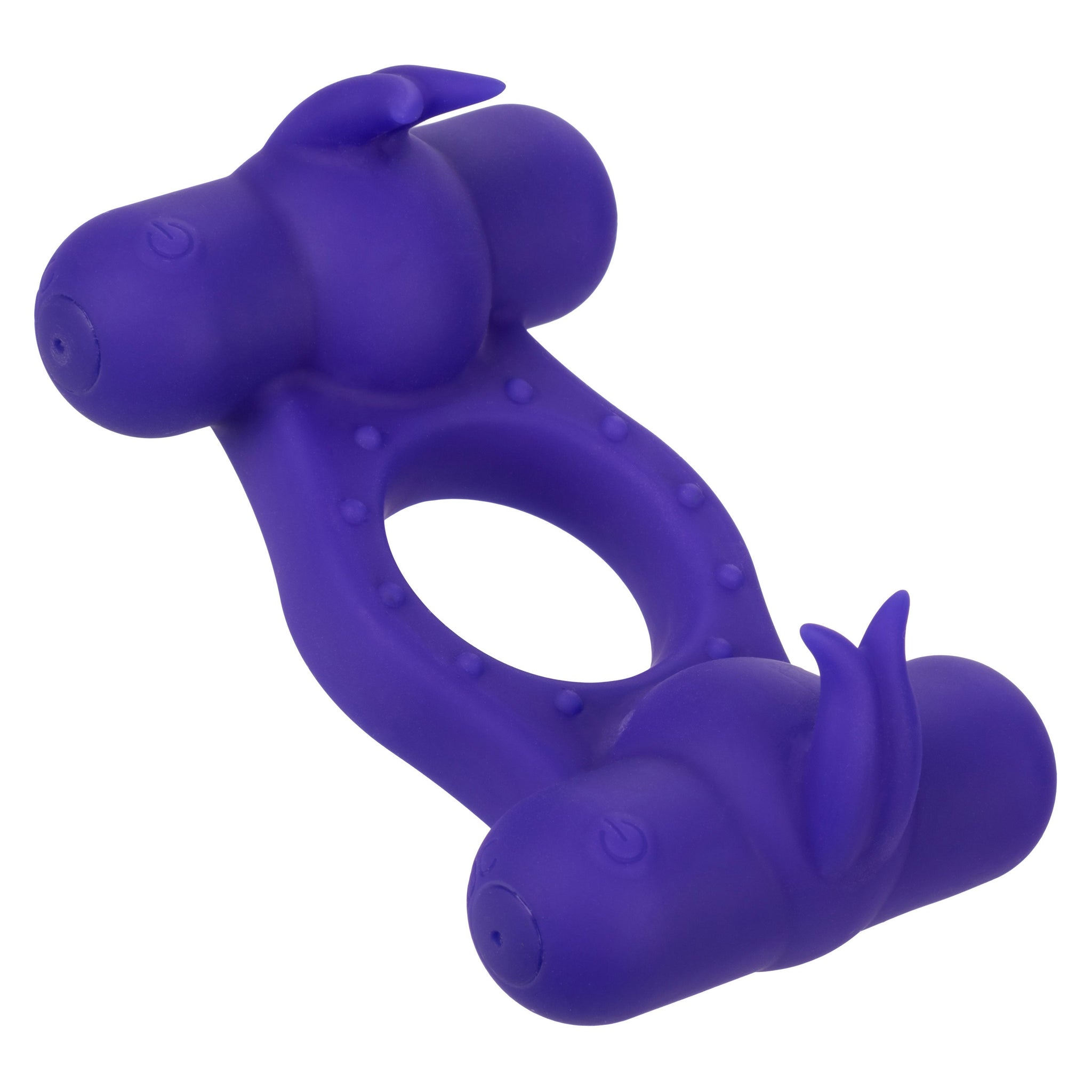 Silicone Triple Orgasm Enhancer in Purple with 12 Vibration Functions and Dual Independent Motors > Cock Ring > Vibrating - Tophatter Daily Deals
