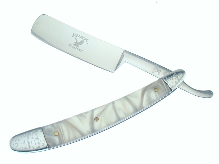 White Pearl Handle Straight Razor - TOPHATTER'S ARMORY DEALS Collectible Weapons - Tophatter Daily Deals