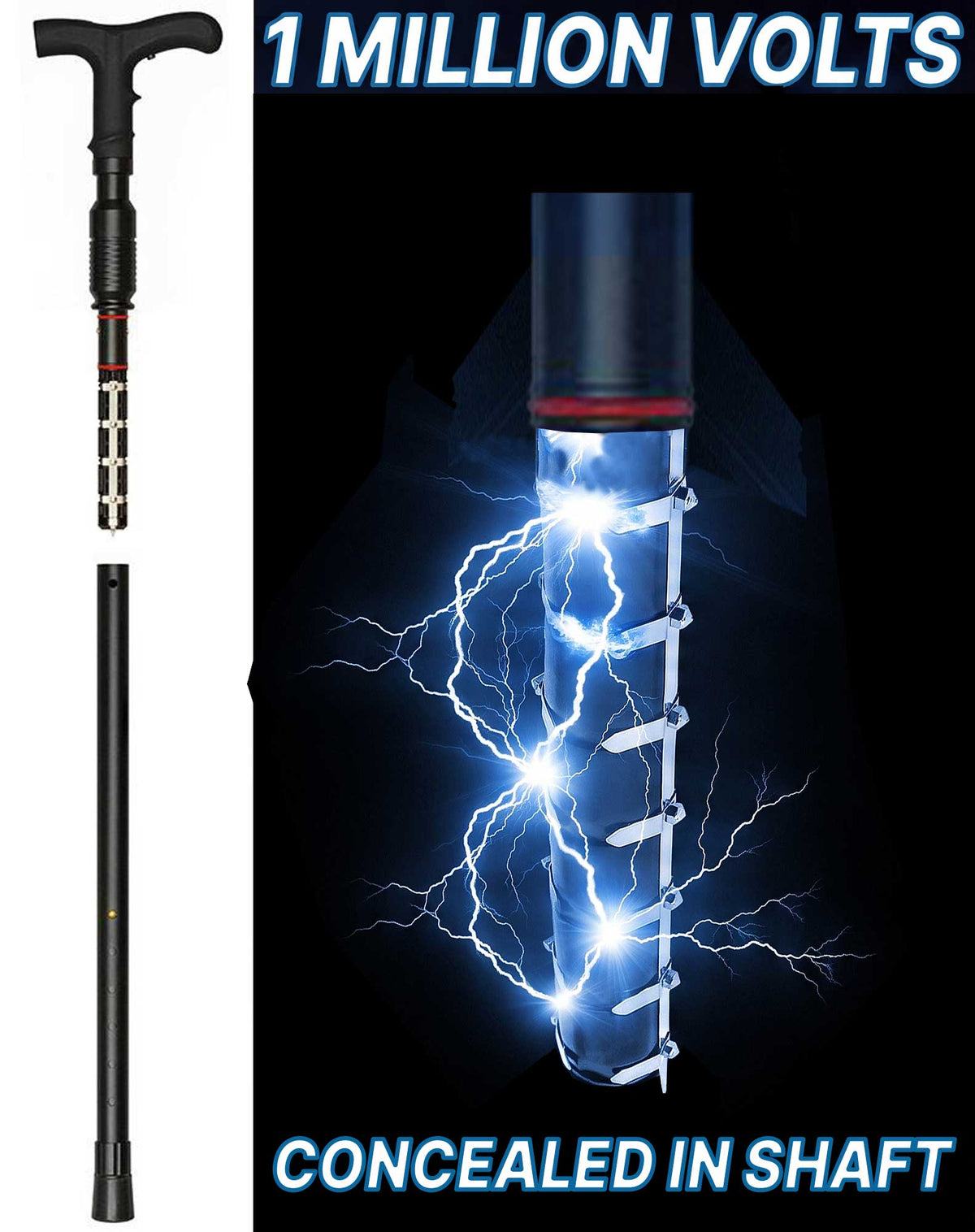 Zap Cane: Hidden Style Stun Gun & LED Flashlight, Rechargeable Stun Gun Canes - Tophatter Daily Deals