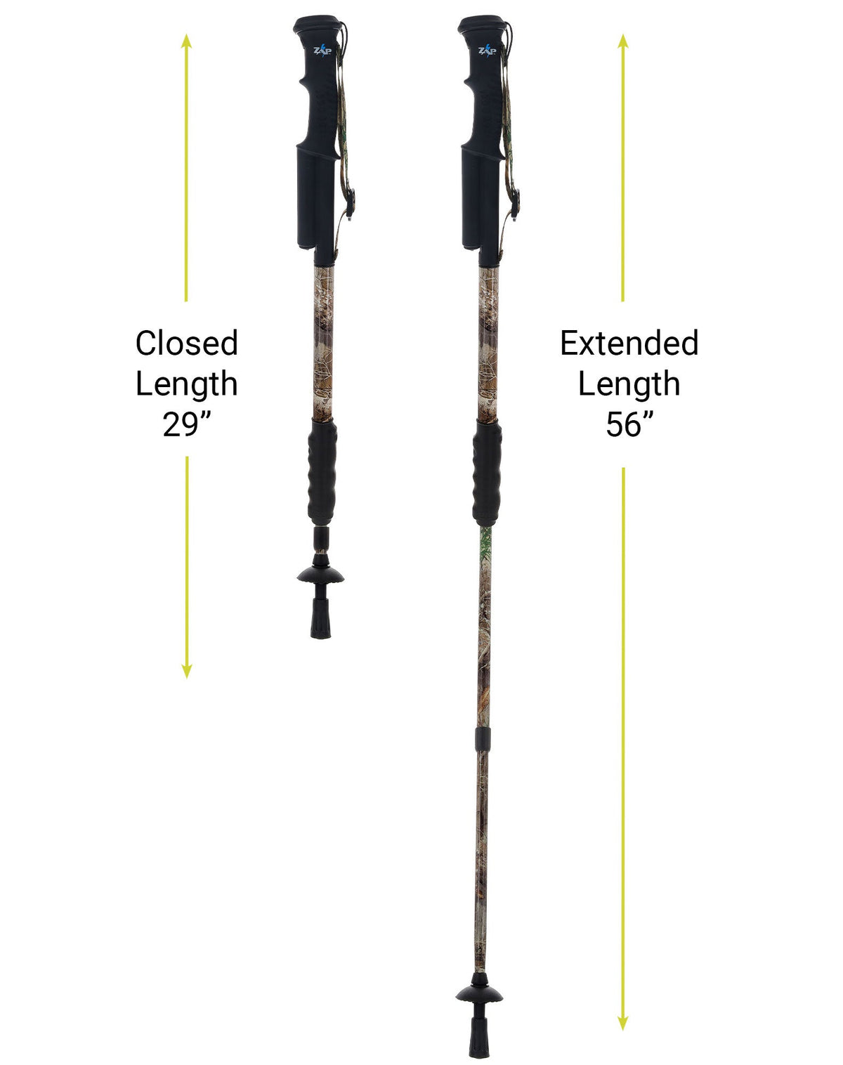 Zap® Hike 'n' Strike Stun Gun with Flashlight Hiking Staff - Orange or Black Black Folding Hiking Staffs - Tophatter Daily Deals