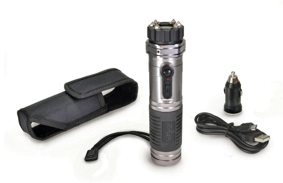 Zap Light Stun Device & Flashlight Folding Hiking Staffs - Tophatter Daily Deals