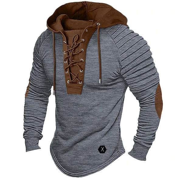 Insulating Men's Pullover - Lace Up Hood, Wool Cashmere Gray - Tophatter Daily Deals