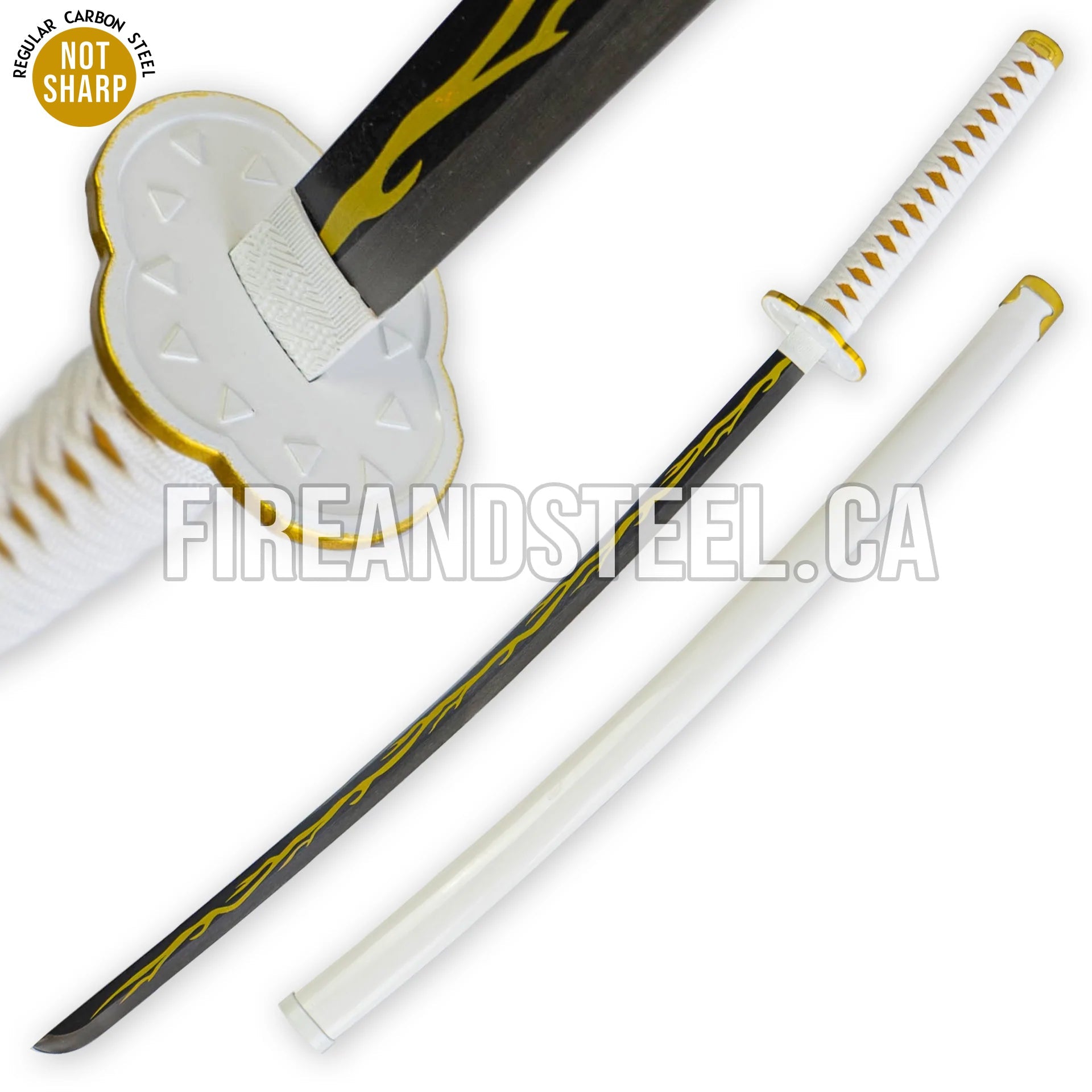 Zenitsu Agatsuma's Yellow Nichirin Katana 2nd Edition Anime Sword - Tophatter Daily Deals