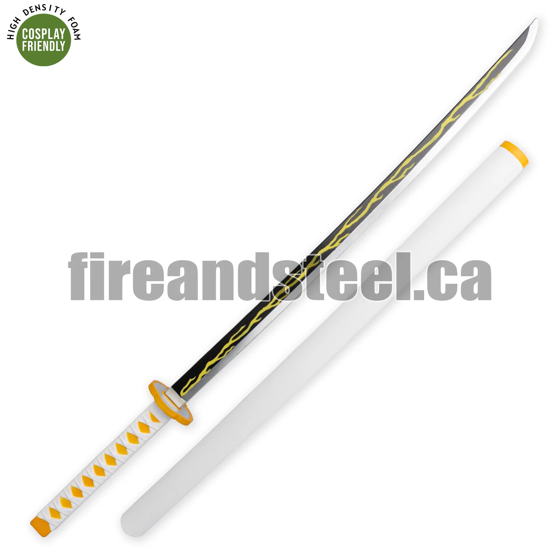 Zenitsu Agatsuma's Yellow Nichirin Blade (High Density Foam) Anime Sword - Tophatter Daily Deals