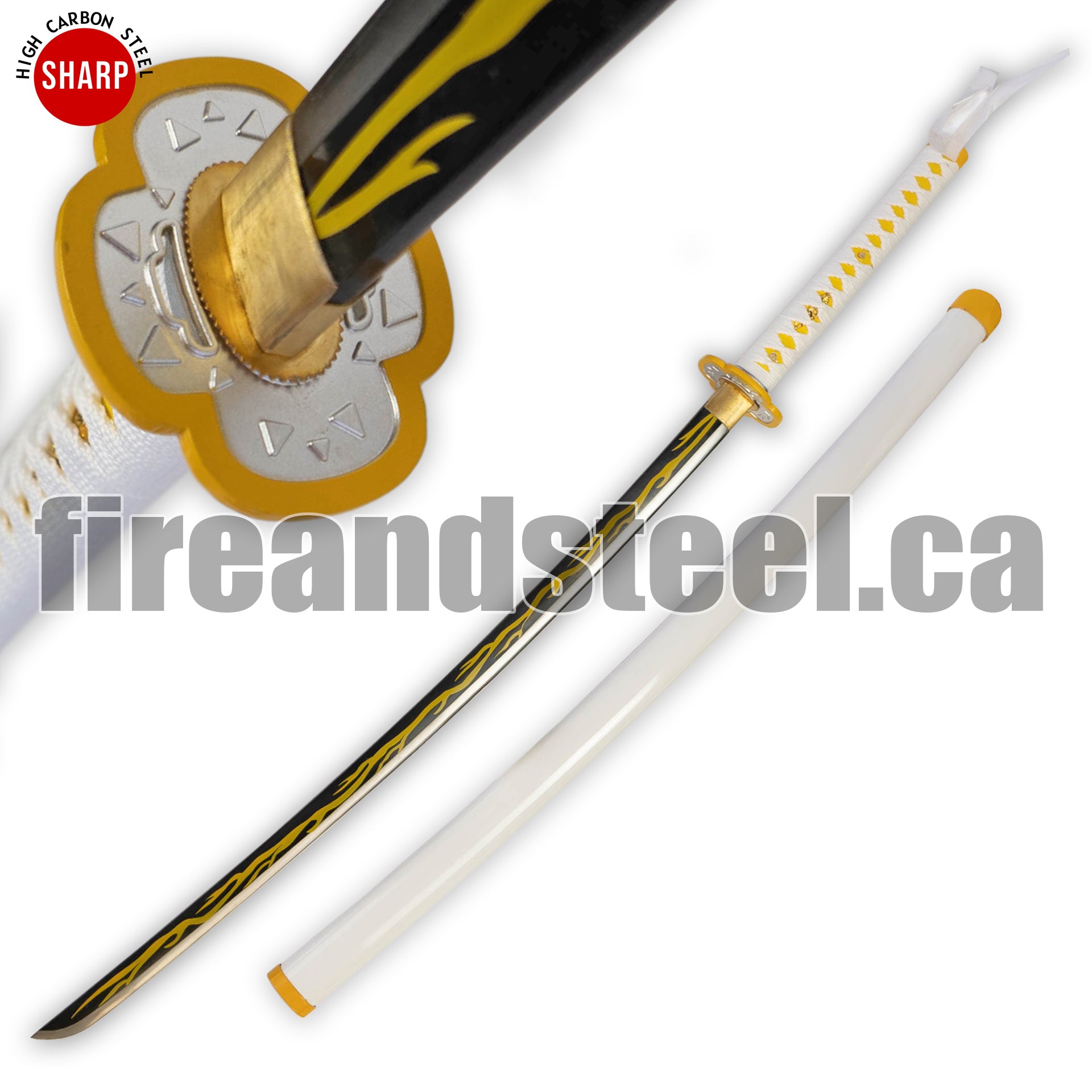 Zenitsu Agatsuma's Yellow Nichirin Katana (Battle Ready) 1st Edition Anime Sword - Tophatter Daily Deals