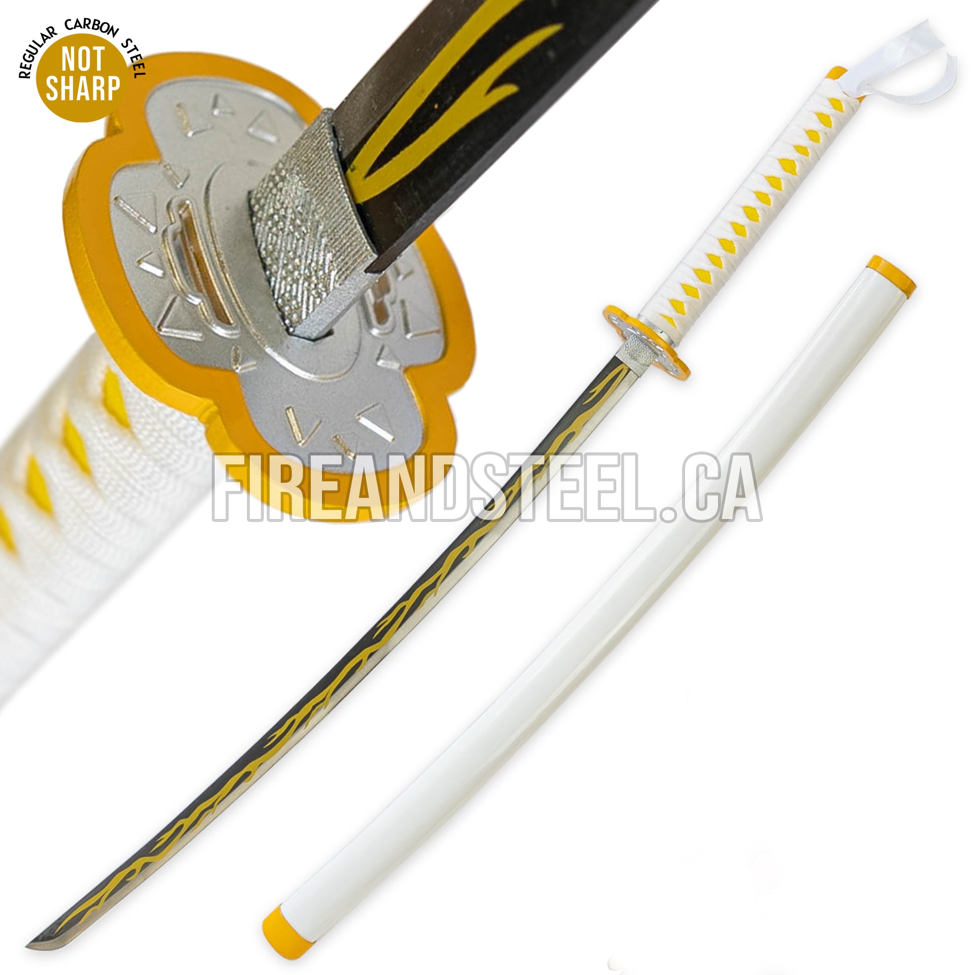 Zenitsu Agatsuma's Yellow Nichirin Katana 1st Edition Anime Sword - Tophatter Daily Deals