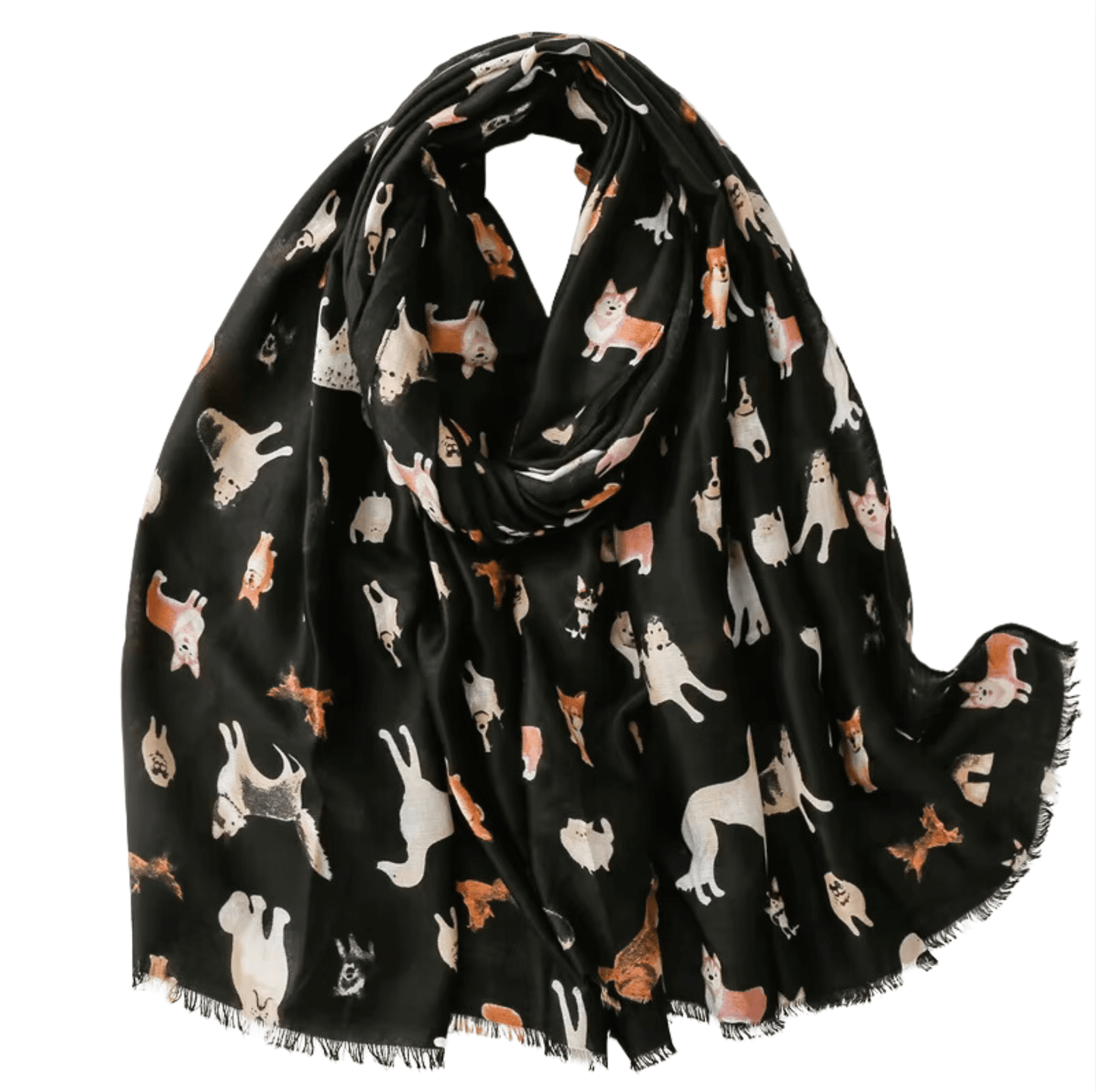 Adorable Dog Scarf in Warm Tan, Black and Brown Multi Scarves - Tophatter Daily Deals