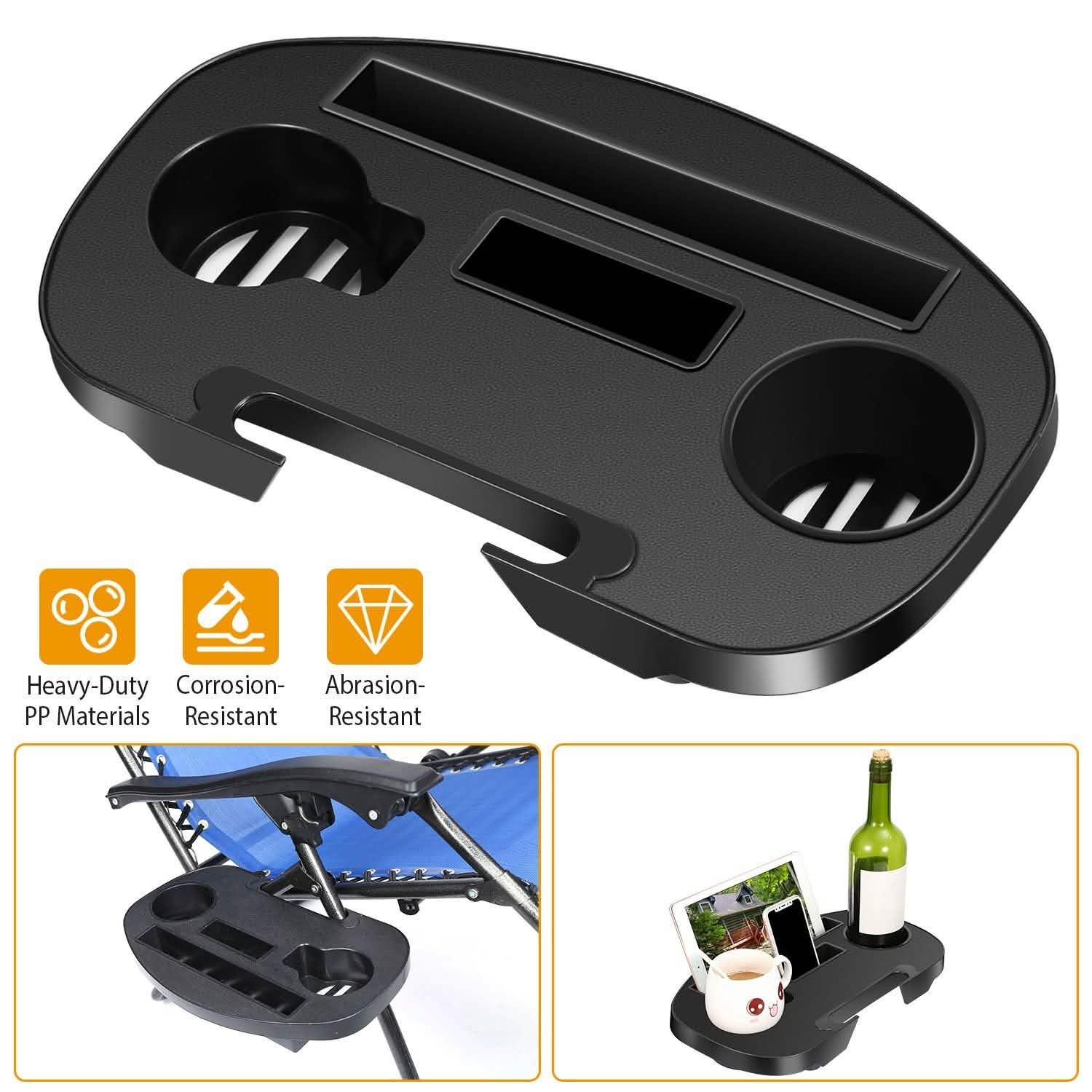 Zero Gravity Chair Cup Holder Clip On Side Tray Garden & Patio - Tophatter Daily Deals