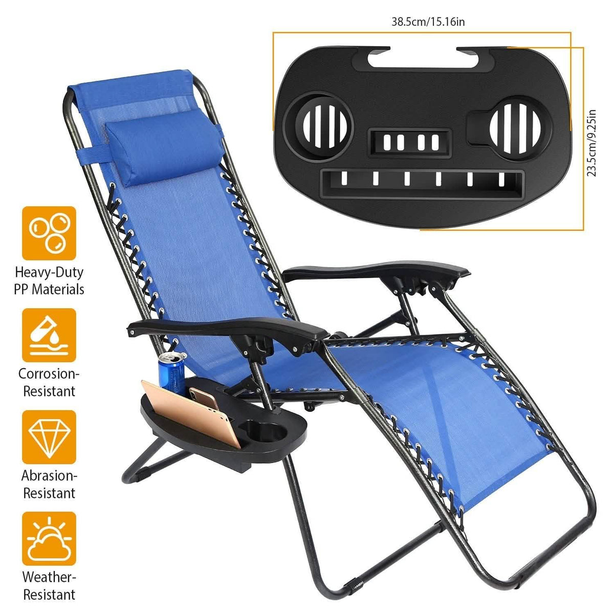 Zero Gravity Chair Cup Holder Clip On Side Tray Garden & Patio - Tophatter Daily Deals