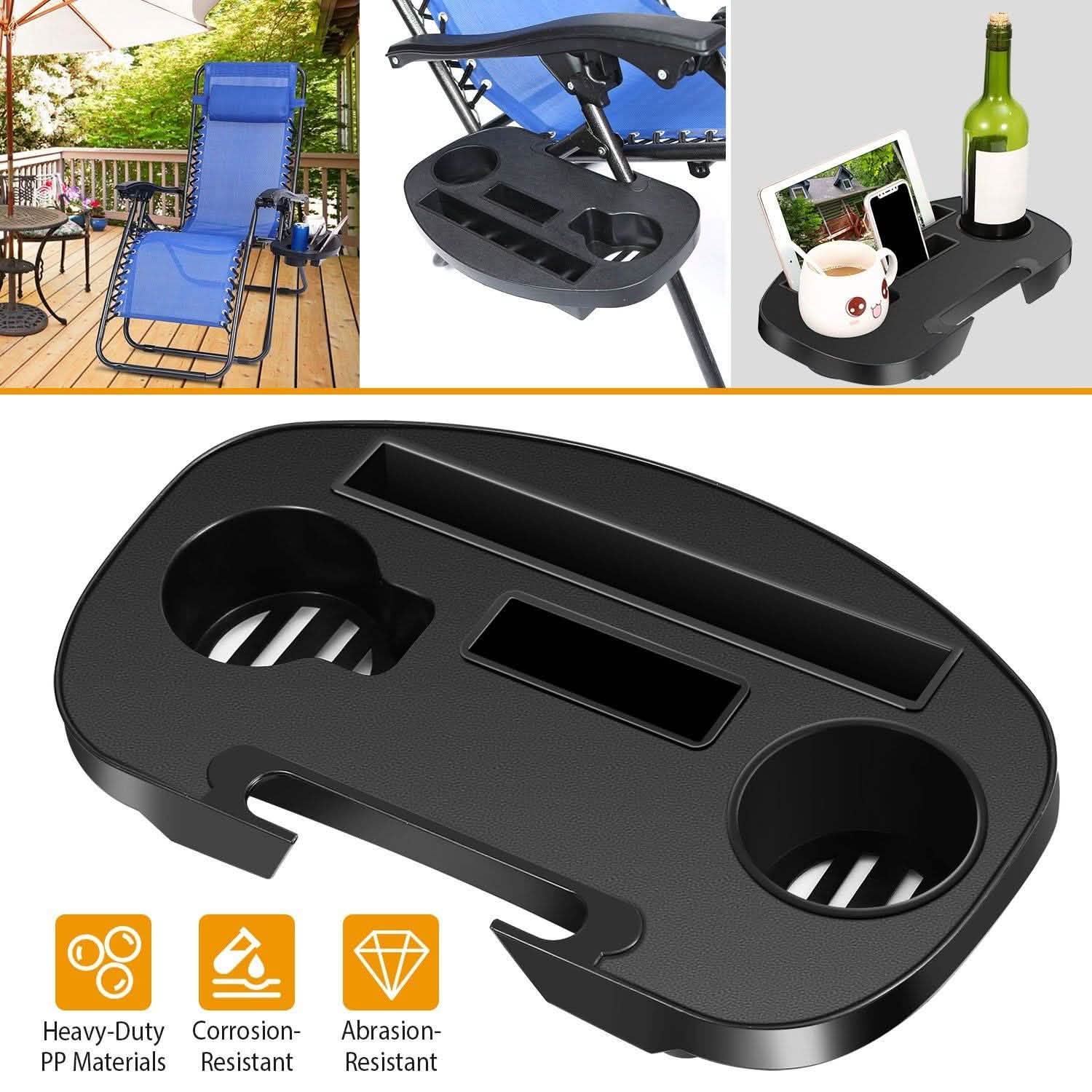 Zero Gravity Chair Cup Holder Clip On Side Tray Garden & Patio - Tophatter Daily Deals