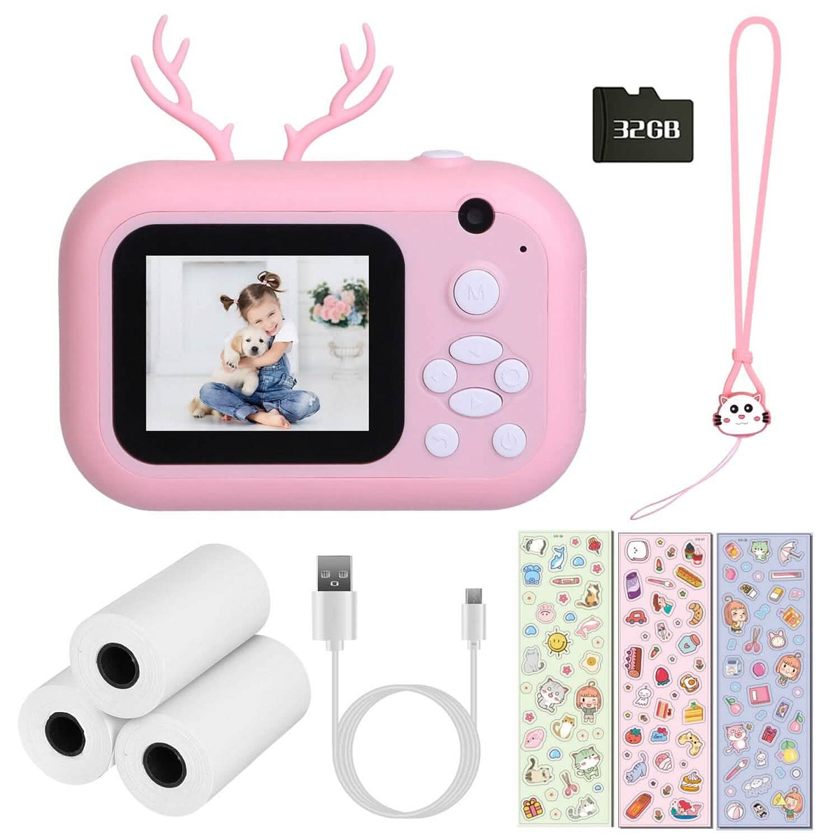 Zero Ink Selfie Camera 1080P HD Video Recorder with Dual Lens 3 Roll Print Papers Cameras & Drones - Tophatter Daily Deals