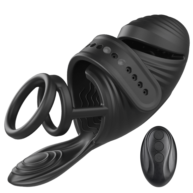 Emma - Delay Ejaculation Desensitization Training 7 Vibration Masturbation Penis Vibrator Black - Tophatter Daily Deals