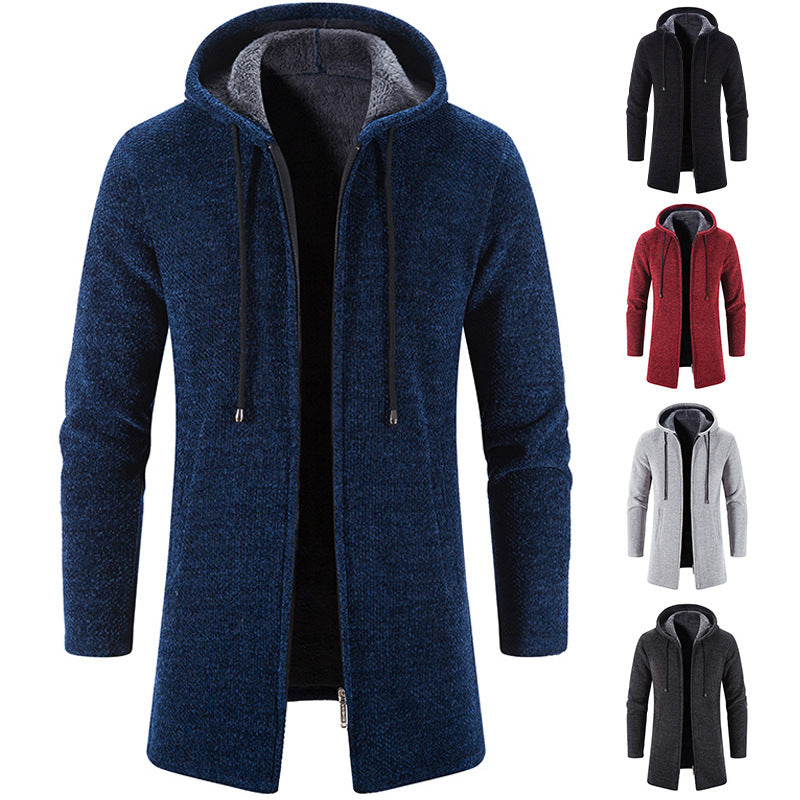 Warm Zipper Medium Long Cardigan Sweaters Men's Clothing - Tophatter Daily Deals