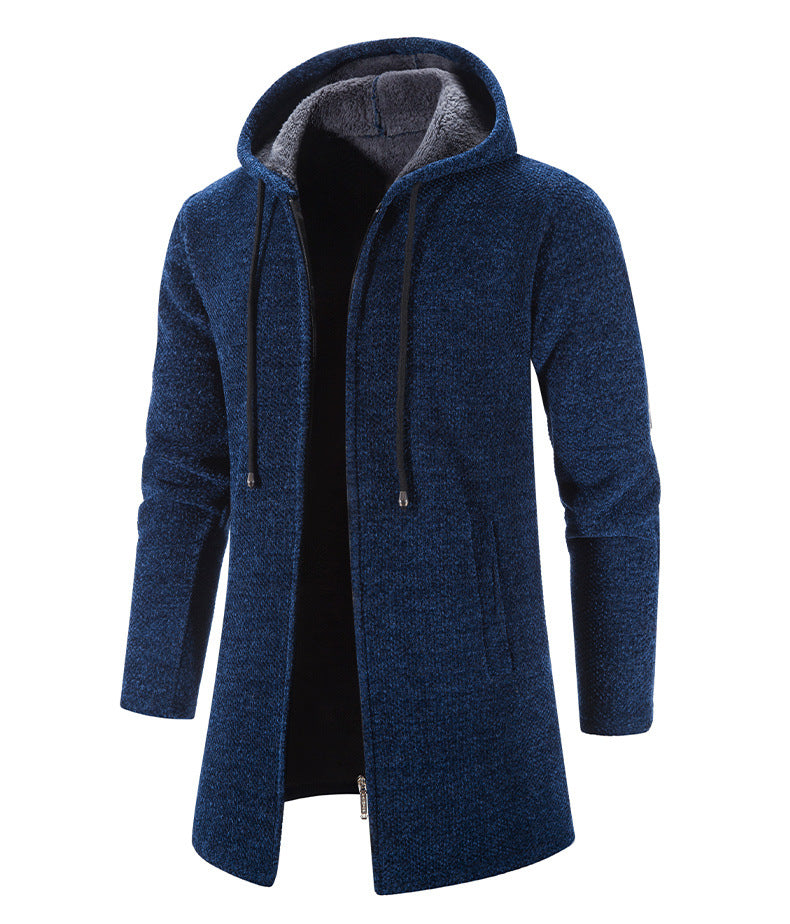 Warm Zipper Medium Long Cardigan Sweaters Men's Clothing - Tophatter Daily Deals