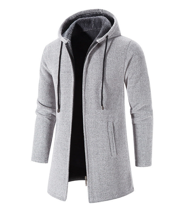 Warm Zipper Medium Long Cardigan Sweaters Men's Clothing - Tophatter Daily Deals